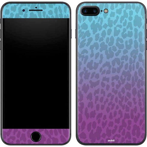 Cheetah Print Purple and Blue iPhone 8 Plus Skin